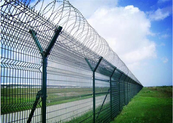 면도칼 가시철사로 입히는 50x100mm Y 포스트 공항 보안 울타리 BTO22 PVC