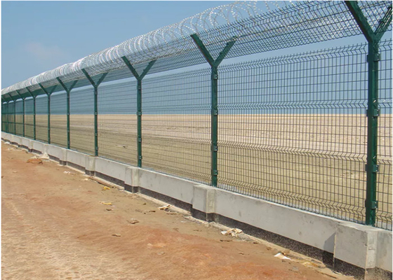 50x100mm Ｙ 포스트 공항 358 보안용 펜스 Bto22 Pvc는 레이저 철조망으로 덧입힝습니다