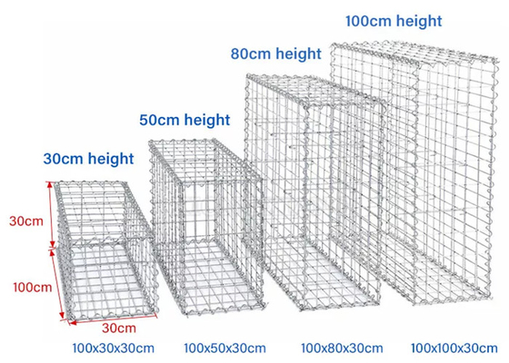 정원 울짱을 구축해서 충전된 장식적 100x80x30cm 용접된 개비온 메쉬 스톤