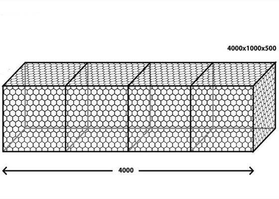 방파제를 위한 HBGB 4x1x1m 직류 전기를 통한 Gabion 상자 3.4mm Selvage 철사
