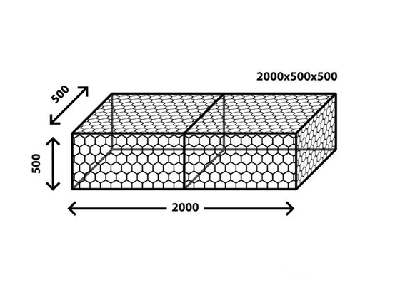 길쌈된 3.2mm PVC 입히는 6각형 돌망태 메시 바구니 ISO 9001