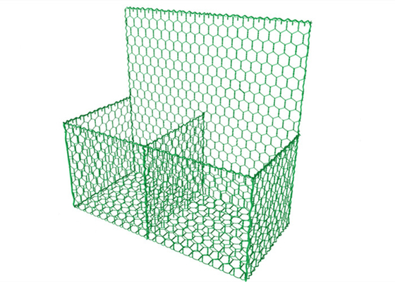 2x1x0.5m 뜨거운 담궈진 직류 전기를 통한 PVC 입히는 Gabion 상자 녹색 홍수 통제