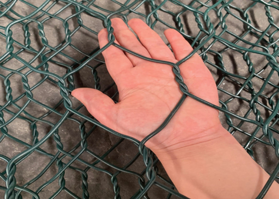 6×2×0.3m 녹색 PVC 입히는 Gabion 바구니 Reno 매트리스 0.15m 고도
