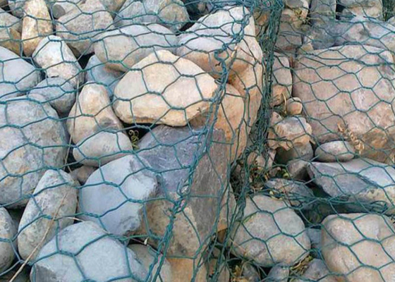 1×1×1m PVC 입히는 Gabion 메시 바구니 380 Mpa HBGB 옹벽 메시 감금소