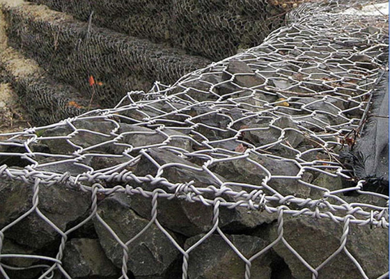 2x1x0.5m 2x1x1m PVC 입히는 Gabion 철망사 돌 감금소 녹 저항