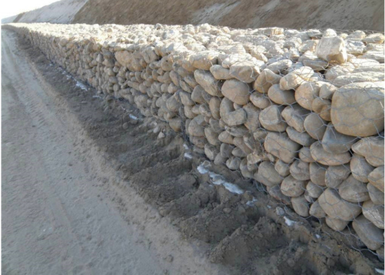 호안 6각형 뜨거운 담궈진 직류 전기를 통한 Gabion 상자 270g/M2 아연 입히는